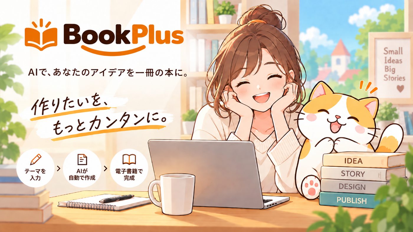 BookPlus｜AIで、あなたのアイデアを一冊の本に。作りたいを、もっとカンタンに。
